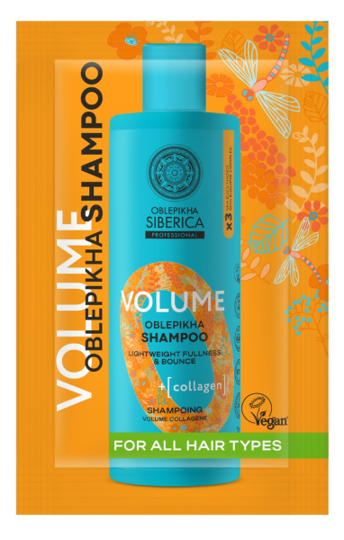 Muestra champú voluminizador de colágeno 6 ml, Natura Siberica